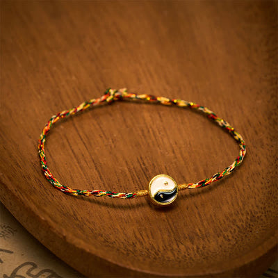 Buddha Stones Hand-Woven Yin Yang Red String Protection Braided Minimalist Bracelet - image 1