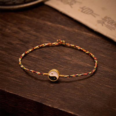 Buddha Stones Hand-Woven Yin Yang Red String Protection Braided Minimalist Bracelet - image 2