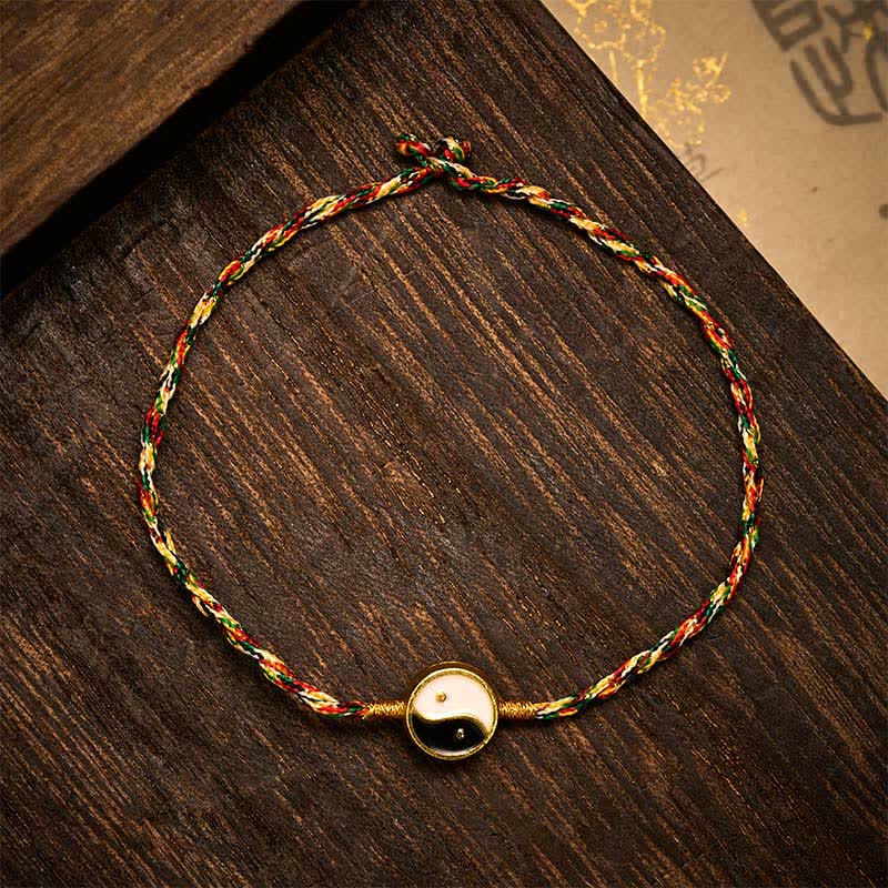 Buddha Stones Hand-Woven Yin Yang Red String Protection Braided Minimalist Bracelet - Yin Yang (Harmony ♥ Balance) - Red String(Protection♥Luck) - image 0