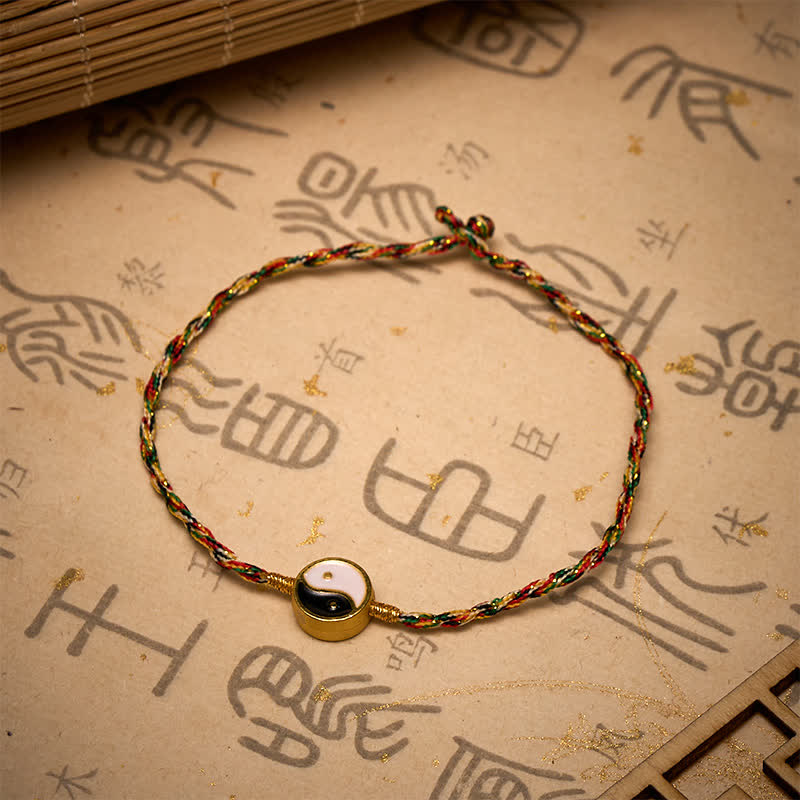 Buddha Stones Hand-Woven Yin Yang Red String Protection Braided Minimalist Bracelet - image 3