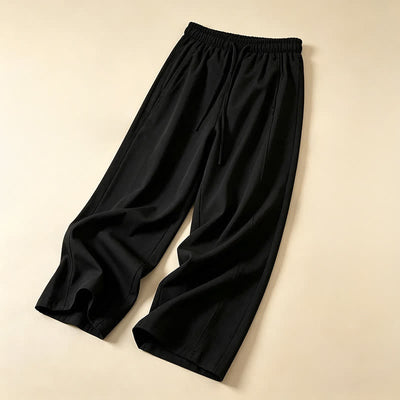 Buddha Stones Summer Casual Minimalist Drawstring Solid Ankle Pants Women's Wide Leg Pants With Pocket - image 6