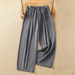 Buddha Stones Summer Casual Minimalist Solid Cropped Pants Women's Harem Pants With Pocket - SlateGray - US8-10, UK/AU12-14, EU40-42 (2XL) - image 0