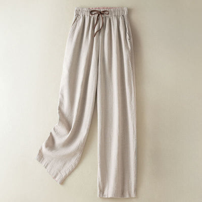 Buddha Stones Summer Casual Minimalist Drawstring Solid Ankle Pants Women's Harem Pants With Pocket - Beige - US8-10, UK/AU12-14, EU40-42 (2XL) - image 0