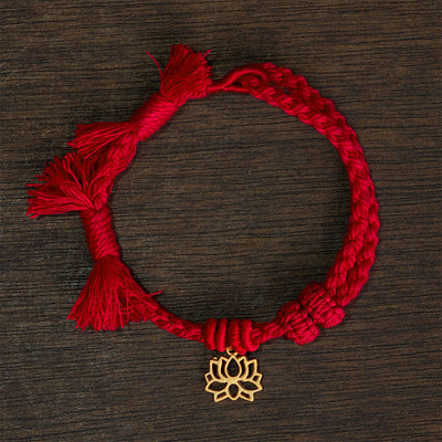 Buddha Stones Copper Lotus Red String New beginning Bracelet - Red String(Wrist Circumference: 14–17 cm) - LOTUS - image 11