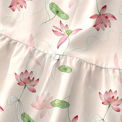 Buddha Stones Summer Casual Lotus Leaves Pattern Women's Summer Sleeveless Midi Dress With Pockets - image 1