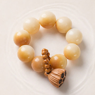 Buddha Stones White Bodhi Seed Lotus Pod Grounding Hand-Polished Tactile Meditation Beads Decorations - image 3