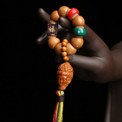 Buddha Stones Bodhi Seed Avalokiteshvara Fu Character Peace Tibetan Colorful Tassel Tactile Meditation Beads Decorations - Bodhi Seed (Awakening ♥ Wisdom) - image 0