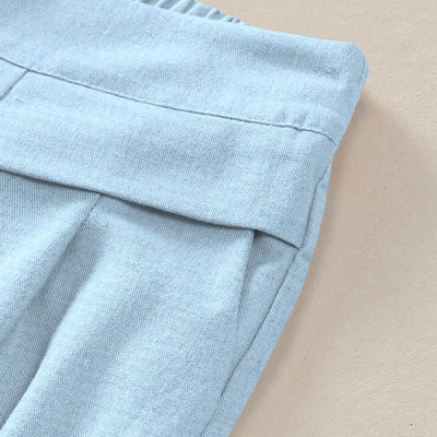 Buddha Stones Cotton Linen Koi Fish Pink Lotus Pond Pattern Women's Elastic Waist Wide Leg Pants With Pockets - image 2