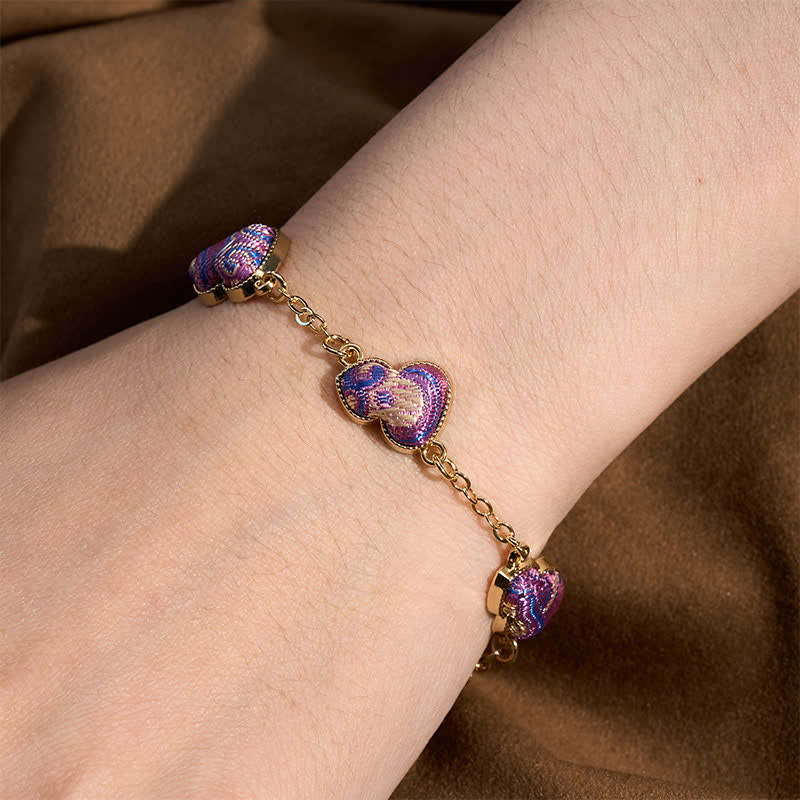 Buddha Stones Song Brocade Copper Gourd Blessing Gold Tone Bracelet - image 4