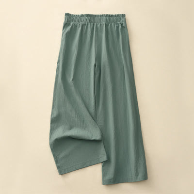 Buddha Stones Spring Summer Casual Minimalist Solid Drawstring Long Pants Women's Straight Leg Pants With Pockets - image 9