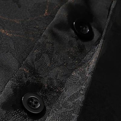 Buddha Stones Spring Summer Tang Style Casual Mandarin Collar Bamboo Butterfly Men's Short Sleeve Shirts - image 7
