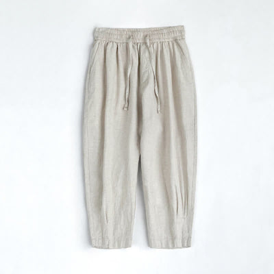 Buddha Stones Summer Casual Vintage Drawstring Solid Men's Harem Pants With Pockets - Linen - US/UK/AU44，EU54 (4XL) - image 12
