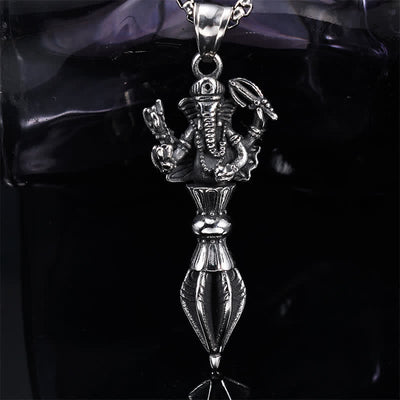 Buddha Stones Stainless Steel Ganesh Vajra Spiritual Power Pendant Necklace - image 2