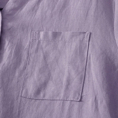 Buddha Stones Summer Casual Minimalist Button-Up Solid Women's Short Sleeve Shirts With Pocket - image 2