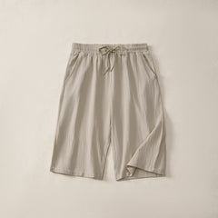 Buddha Stones Summer Casual Drawstring Solid Bermuda Shorts Women's Straight Leg Pants With Pockets - Beige - US14，UK/AU18，EU46 (3XL) - image 0