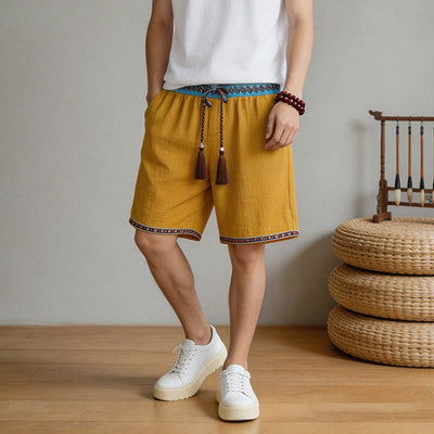 Buddha Stones Summer Boho Casual Drawstring Geometric Bermuda Shorts Men's  With Pockets - image 16