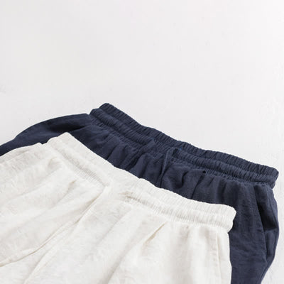 Buddha Stones Summer Casual Minimalist Drawstring Solid Men's Shorts With Pocket - image 13