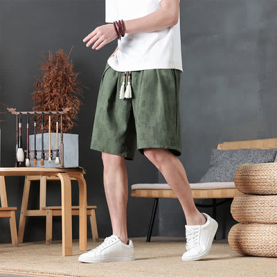 Buddha Stones Summer Casual Minimalist Drawstring Solid Men's Shorts With Pocket - image 2