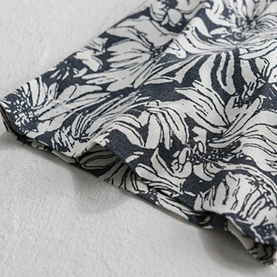 Buddha Stones Summer Casual Button-Up Sunflower Floral Men's Short Sleeve Shirts With Patch Pocket - image 5