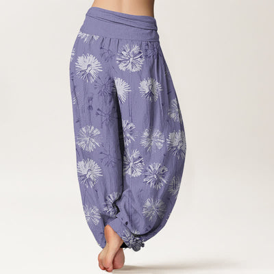 Buddha Stones Pure Cotton Dandelion Burst Pattern Women's Elastic Waist Harem Pants - image 6