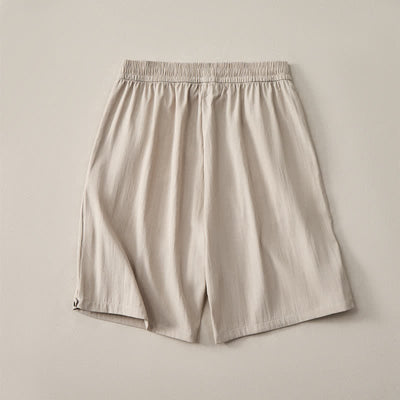Buddha Stones Summer Casual Minimalist Drawstring Elastic Waist Solid Men's Shorts With Pocket - image 3