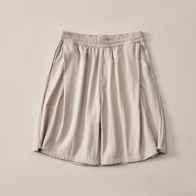 Buddha Stones Summer Casual Minimalist Drawstring Elastic Waist Solid Men's Shorts With Pocket - image 2