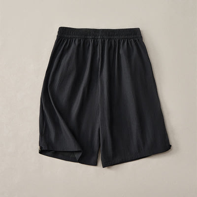 Buddha Stones Summer Casual Minimalist Drawstring Elastic Waist Solid Men's Shorts With Pocket - image 10