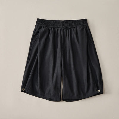 Buddha Stones Summer Casual Minimalist Drawstring Elastic Waist Solid Men's Shorts With Pocket - image 9