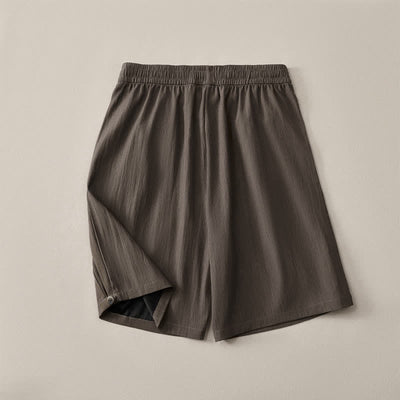 Buddha Stones Summer Casual Minimalist Drawstring Elastic Waist Solid Men's Shorts With Pocket - image 19