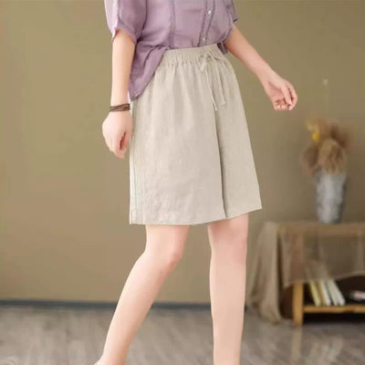 Buddha Stones Summer Casual Drawstring Solid Women's Shorts With Pocket - image 21