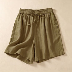 Buddha Stones Summer Casual Drawstring Solid Women's Shorts With Pocket - DarkGoldenrod - US12, UK/AU16, EU44 (3XL) - image 0
