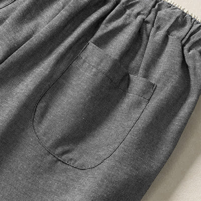 Buddha Stones Summer Casual Minimalist Drawstring Solid Cropped Pants Women's Harem Pants With Pocket - image 12