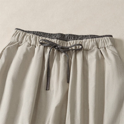 Buddha Stones Summer Casual Minimalist Drawstring Solid Cropped Pants Women's Harem Pants With Pocket - image 16