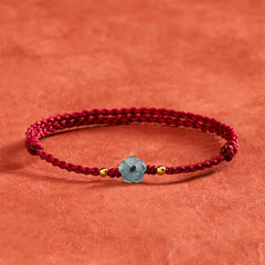 Buddha Stones Jade Flower Red String Blessing Bracelet - Red String(Wrist Circumference: 15–20 cm) - image 0
