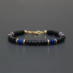FREE Today: Serenity and Support Lapis Lazuli Black Onyx Cube Bead Bracelet - Lapis Lazuli(Wisdom ♥ Truth)(Wrist Circumference: 18-19cm) - image 0
