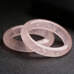 Buddha Stones  Natural Rose Quartz Love Caring Bracelet Bangle - 62mm - image 0