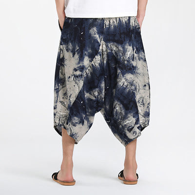 Buddha Stones Summer Boho Casual Drawstring Abstract Geometry Capri Pants Men's Harem Pants With Pocket - image 35