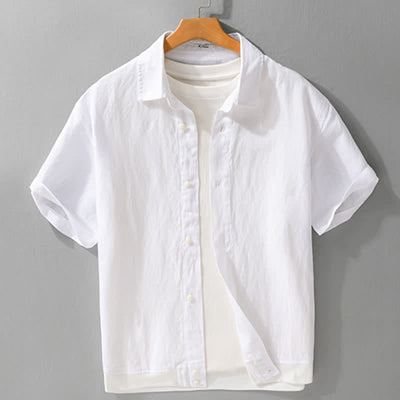 Buddha Stones Summer Casual Minimalist Button-Up Stand Collar Solid Men's Short Sleeve Shirts - White - US/UK/AU42，EU52 (3XL) - image 16