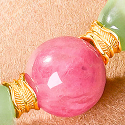 Buddha Stones Jade Luck Round Bead Rhodonite Bracelet - image 9
