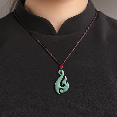 Buddha Stones Natural Jade Spiral Abundance  Pendant Necklace - image 8