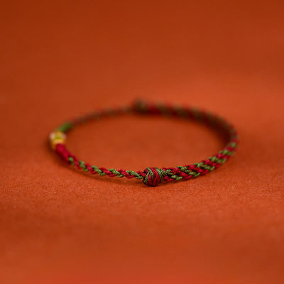 Buddha Stones 999 Gold Braided Colorful Red Green String Koi Fish Luck Bracelet Anklet - image 15