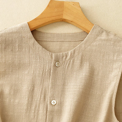 Buddha Stones Summer Casual Minimalist Button-Up Solid Tank Top Women's Sleeveless Shirts - image 3