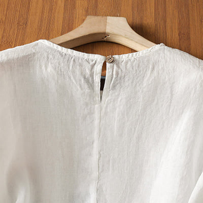 Buddha Stones Summer Casual Minimalist Solid Flared Hem Women's Short Sleeve T-Shirts - image 20