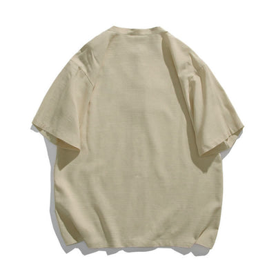 Buddha Stones Summer Tang Style Mandarin Collar Frog Button Leaf Embroidery Men's Short Sleeve Shirts - image 3