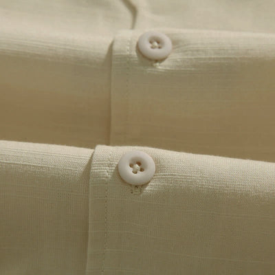 Buddha Stones Summer Tang Style Mandarin Collar Frog Button Leaf Embroidery Men's Short Sleeve Shirts - image 10