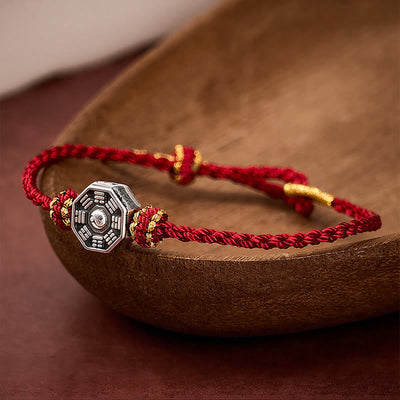 Buddha Stones Hand-Woven Red String Bagua Protection Adjustable Bracelet - Red String(Protection♥Luck) - image 0