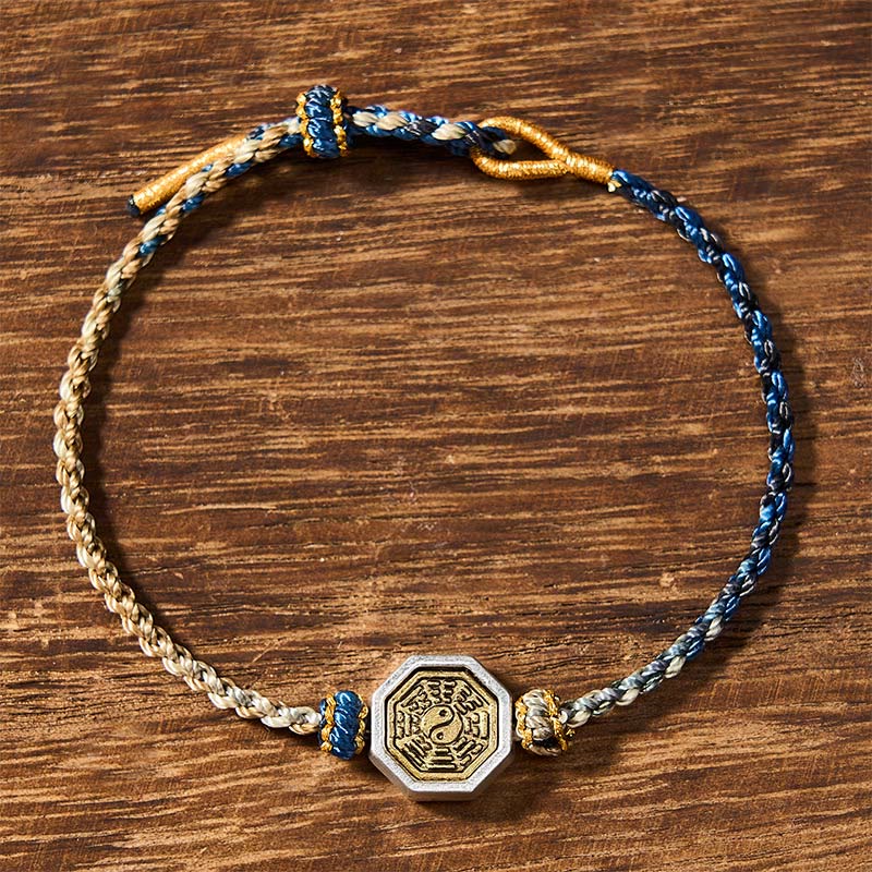 Buddha Stones Hand-Woven Bagua Octagonal Spacer Balance String Lucky Adjustable Braided Cord Bracelet - image 2
