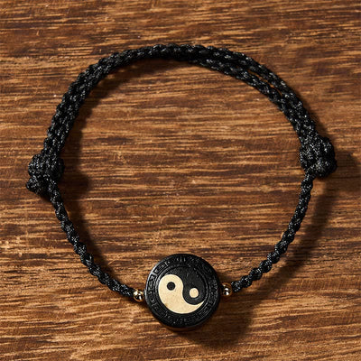 Buddha Stones Ebony Wood Bagua Grounding Red String Bracelet - image 10
