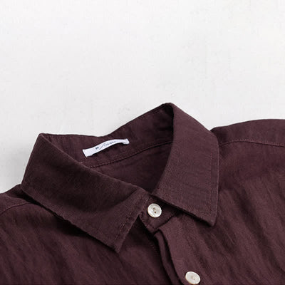 Buddha Stones Summer Casual Minimalist Patch Pocket Solid Men's Short Sleeve Shirts - image 8