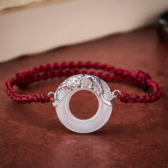 Buddha Stones White Jade Koi Fish Wealth Red String Bracelet - White Jade(Protection ♥ Happiness) - image 0